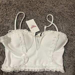 Privy Ivory Ruffled Top